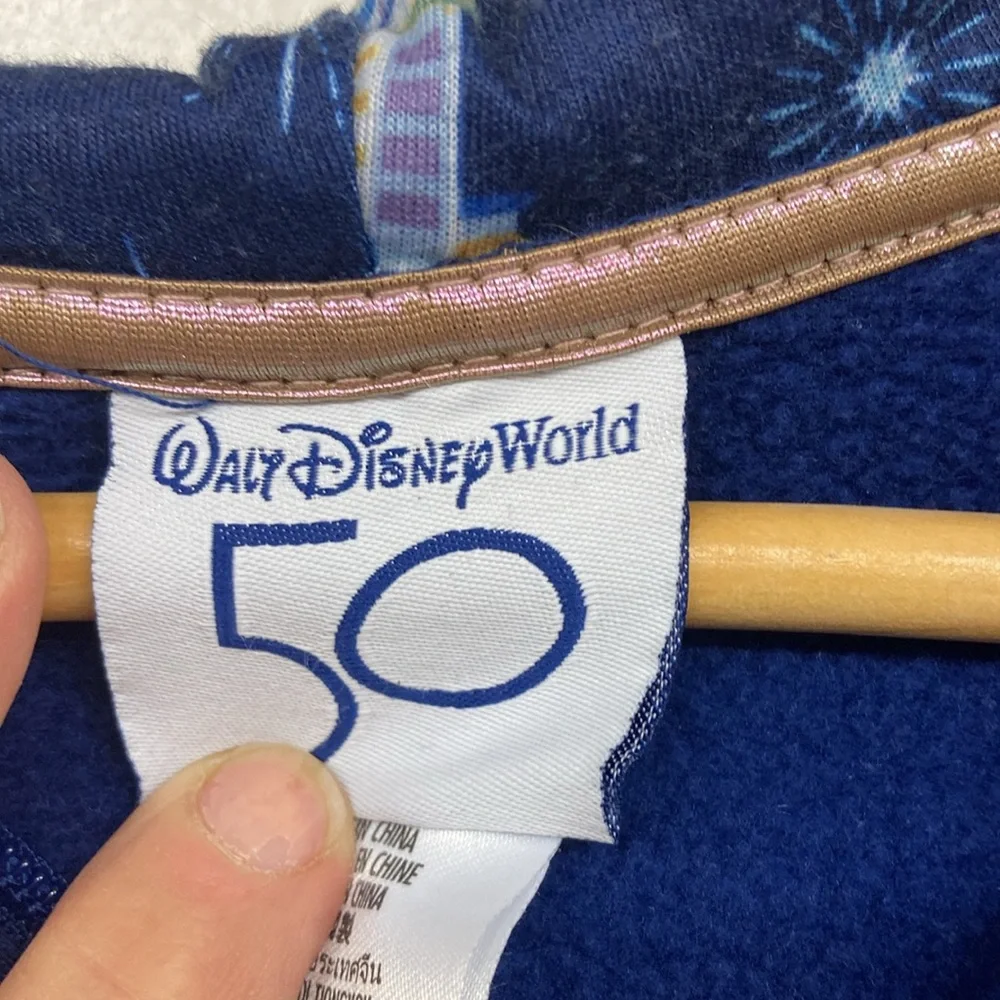 Disney World Blue Hoodie 50th Anniversary Sweatshirt Hoodie Zipper 3X Un… - Picture 5 of 14